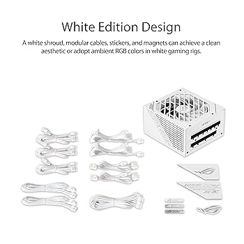 ASUS ROG STRIX 850W White Edition 白 Amazon.com: ASUS ROG Strix 850W White Edition PSU, Axial